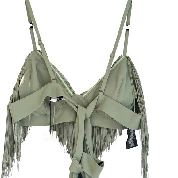 Andrea Iyamah Obi Bralette Fringe Top Size XL NWT - Picture 8 of 11